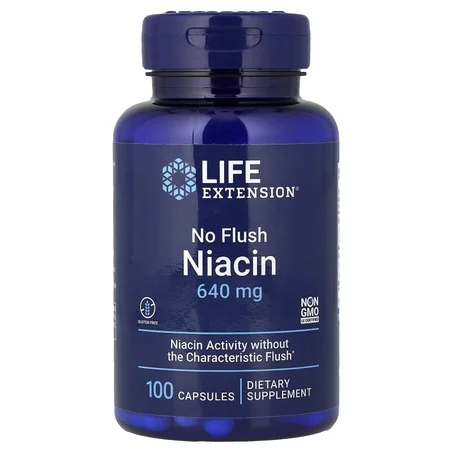Niacine Sans Rougissement Life Extension, 640 mg, 100 Gélules — نياسين بدون احمرار Life Extension، 640 ملغ، 100 كبسولة