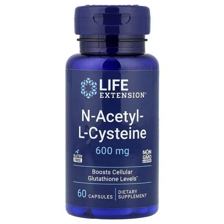 N-Acétyl-L-Cystéine Life Extension, 600 mg, 60 Gélules — إن-أسيتيل-إل-سيستئين Life Extension، 600 ملغ، 60 كبسولة