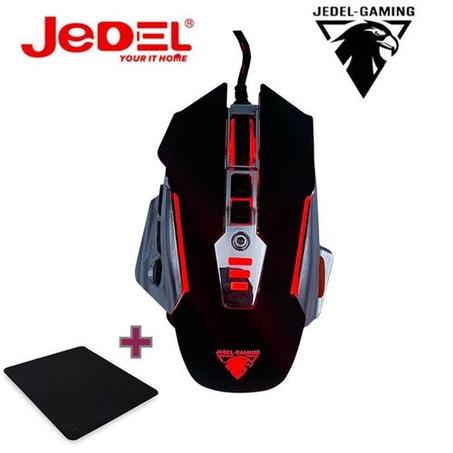 Jedel Souris Gaming GM860,Souris optique Multibouton Rétro-éclairé LED+ Tapis 320 x 250 mm