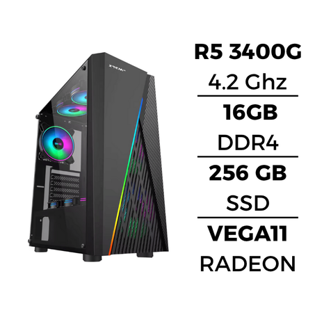 PC Gamer II 3400G/256GB SSD/16GB/Radeon Vega11