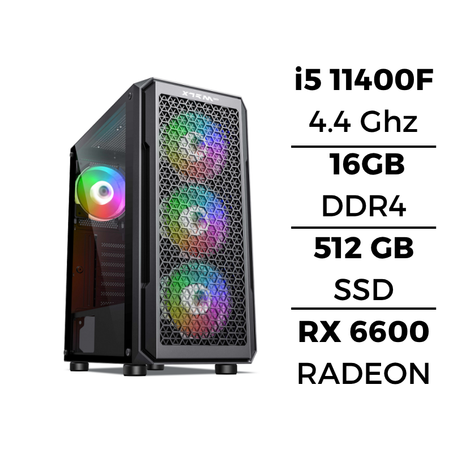 PC Gamer UltraPC Core i5 11400F/512GB SSD/16GB/RX6600