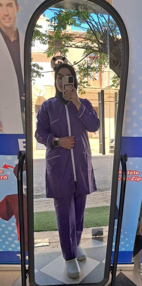 Tenue de bloc hidjab avec fermuture violet parme