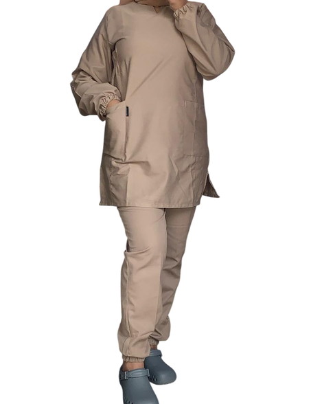Tenue de bloc hidjab beige
