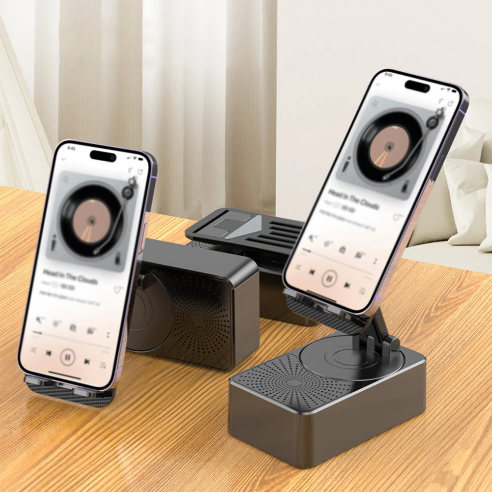 Support de téléphone portable avec haut-parleur compatible Bluetooth