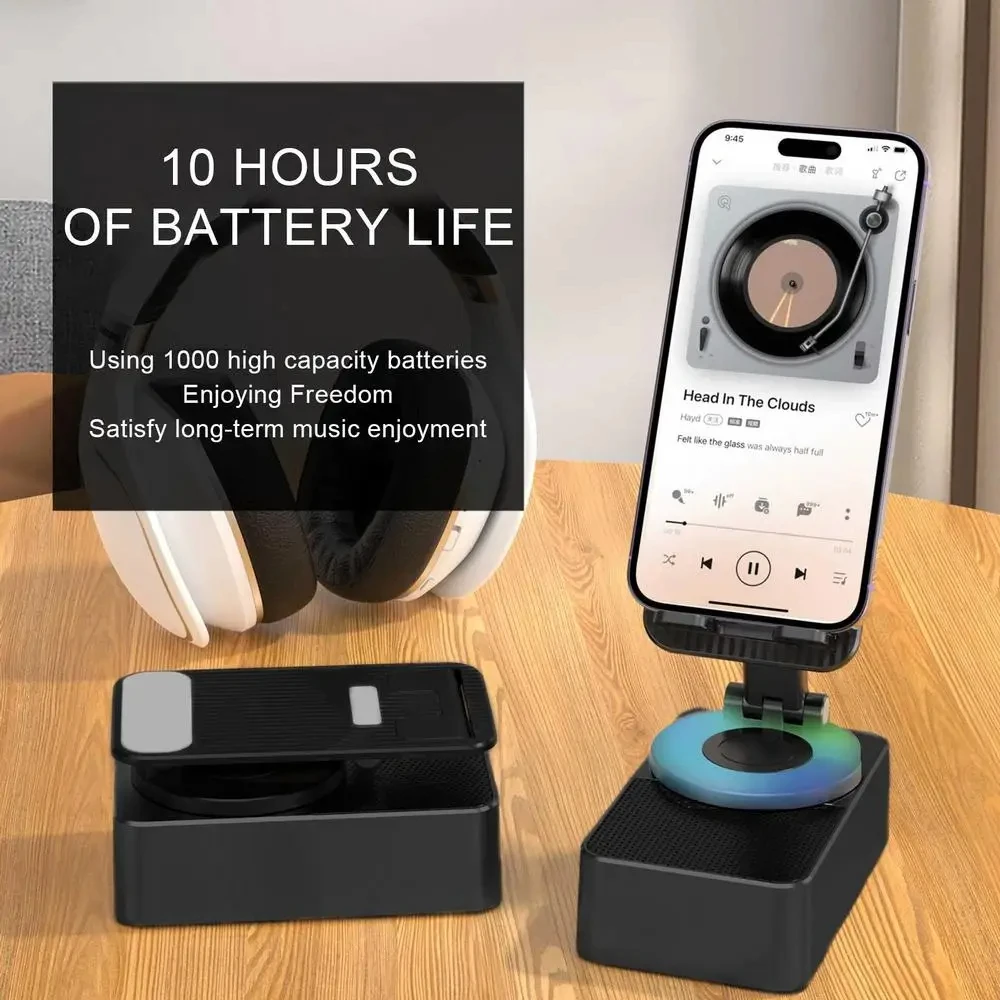 Support de téléphone portable avec haut-parleur compatible Bluetooth