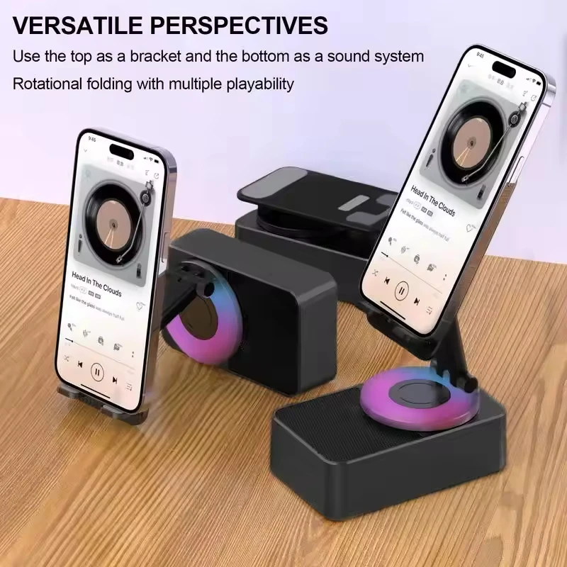 Support de téléphone portable avec haut-parleur compatible Bluetooth