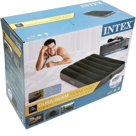 فرشة هوائية مريحة قابلة للنفخ مع مضخة قدم مدمجة مضادة للماء Matelas Gonflable FiberTech Une Place avec Pompe à Pied 99x191x25cm #64761