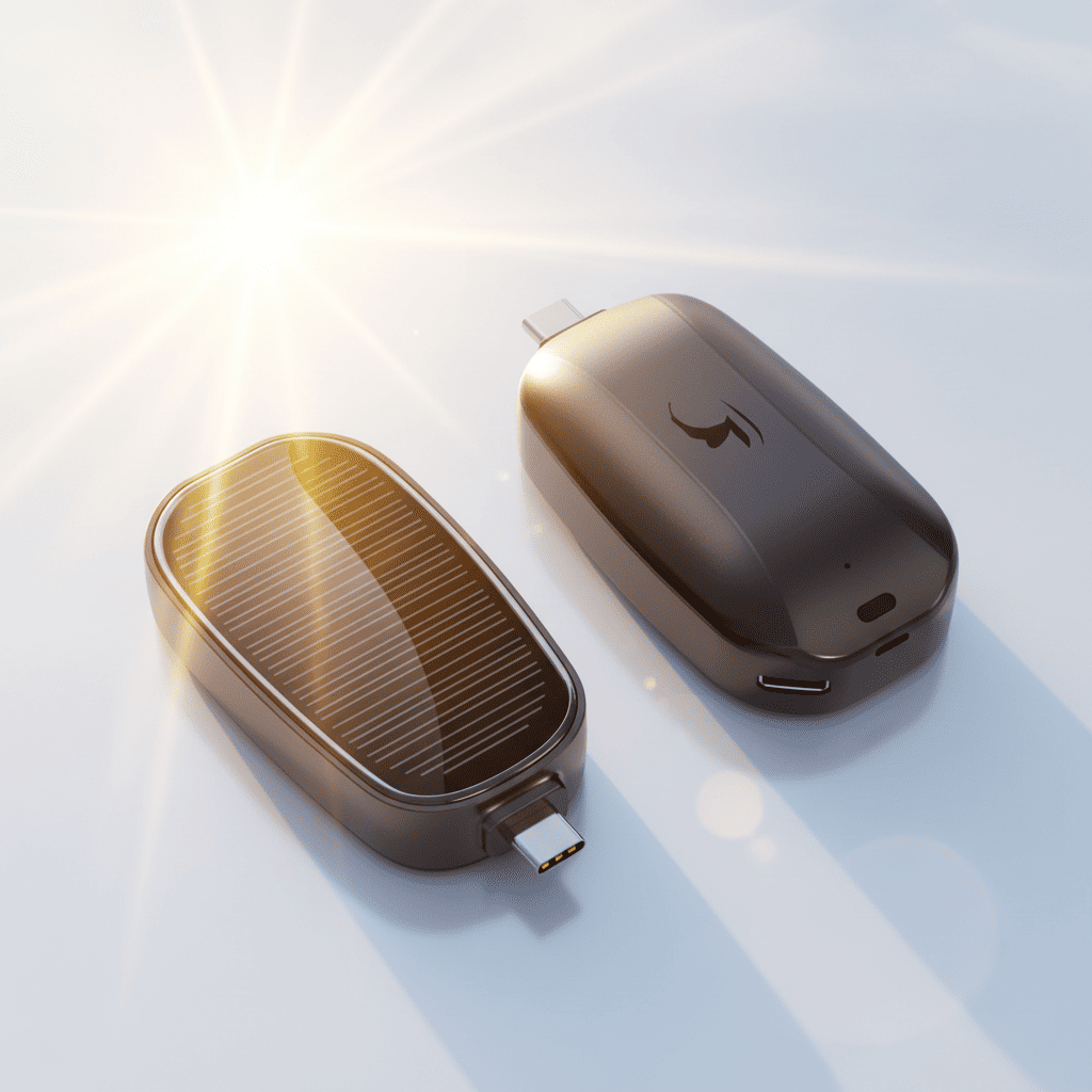شاحن طوارئ صغير  بالطاقة الشمسية (Mini Portable Power Bank)