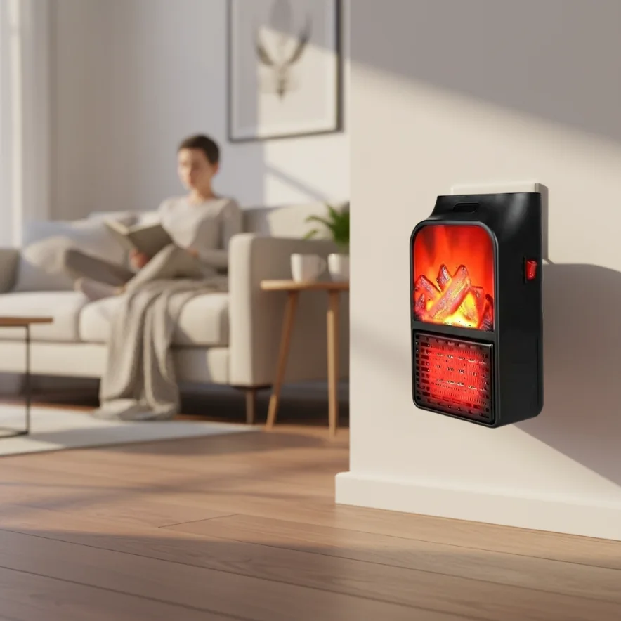 المدفأة المحمولة مع ريموت التحكم عن بعد (Flame Heater)