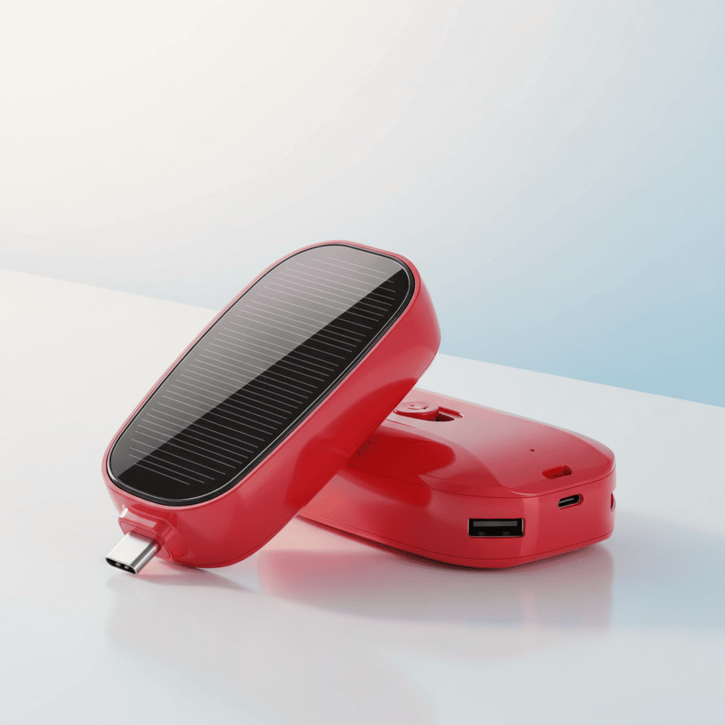 شاحن طوارئ صغير  بالطاقة الشمسية (Mini Portable Power Bank)