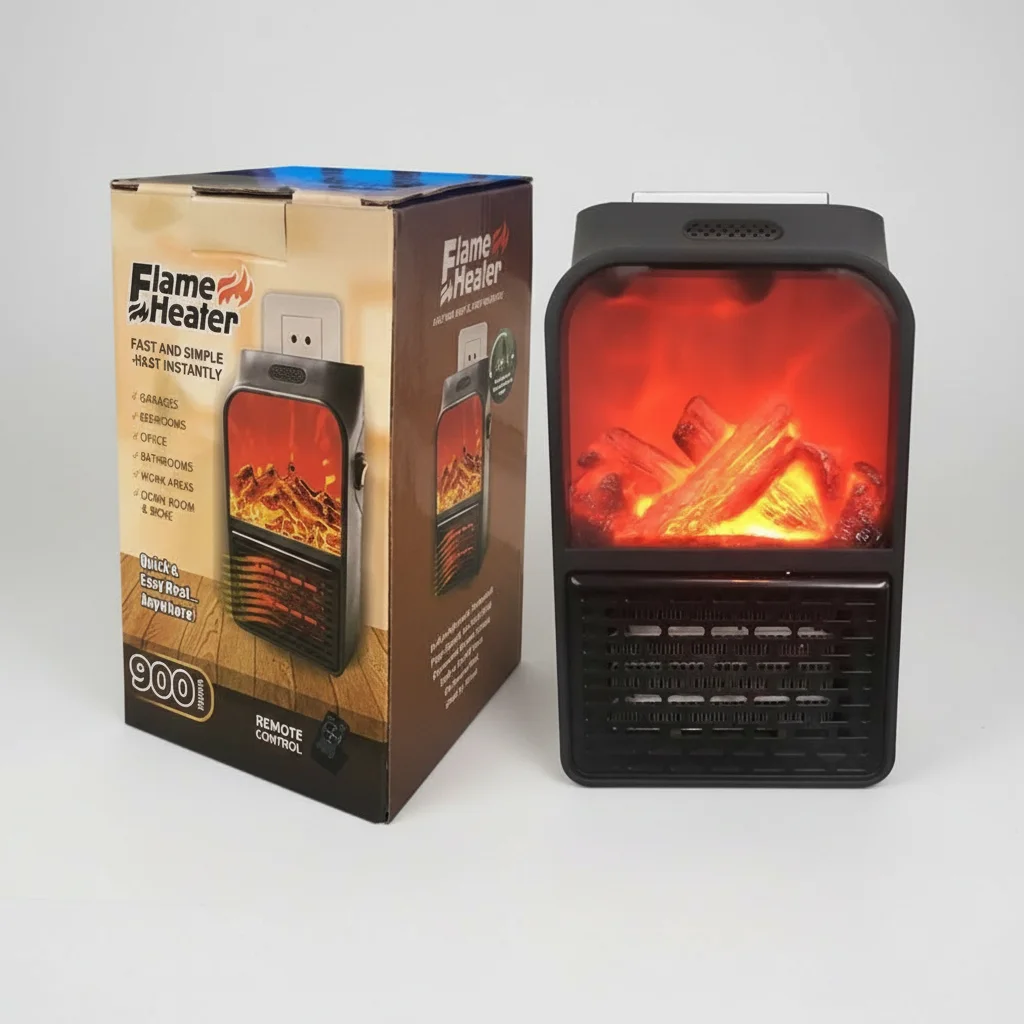 المدفأة المحمولة مع ريموت التحكم عن بعد (Flame Heater)