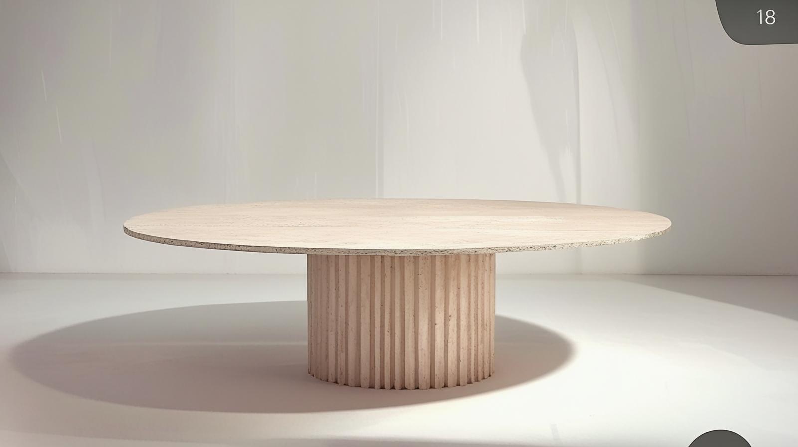 Table ronde en travertin 120×120
