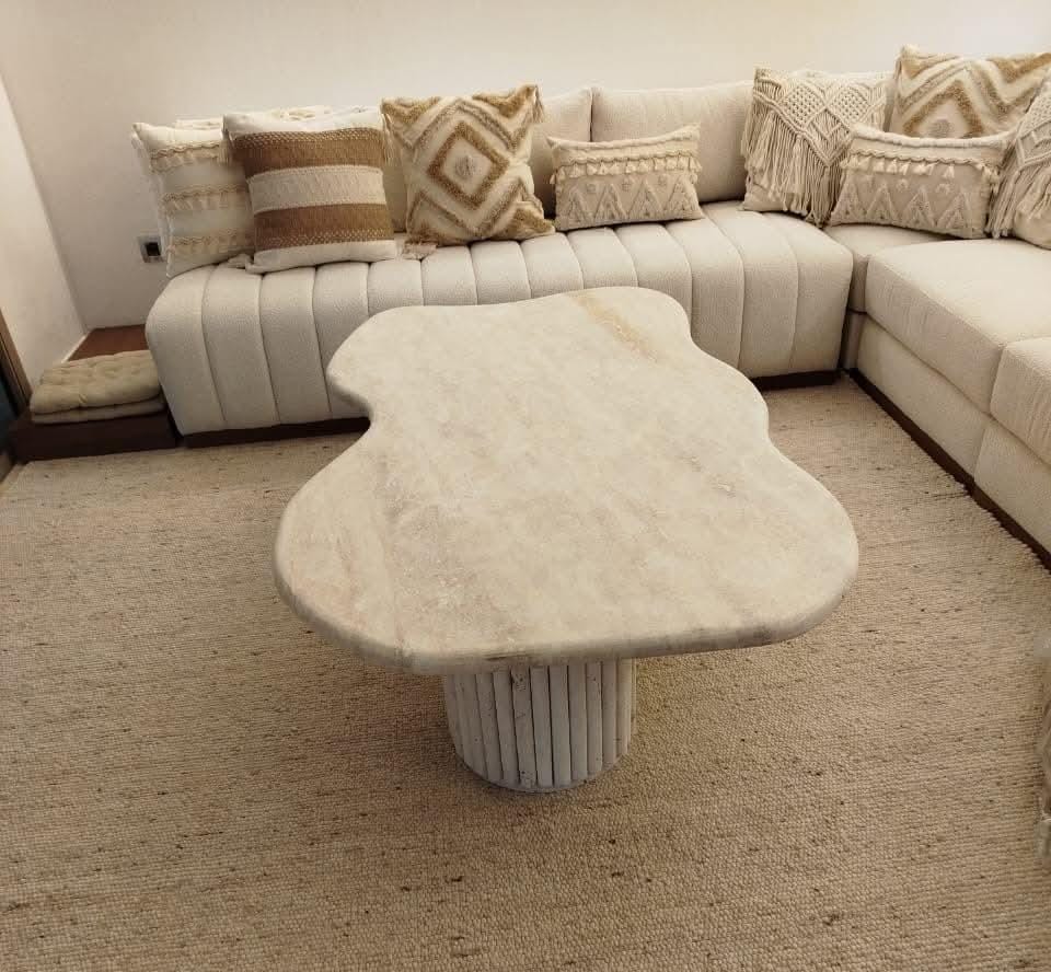 Table ronde en travertin 120×120