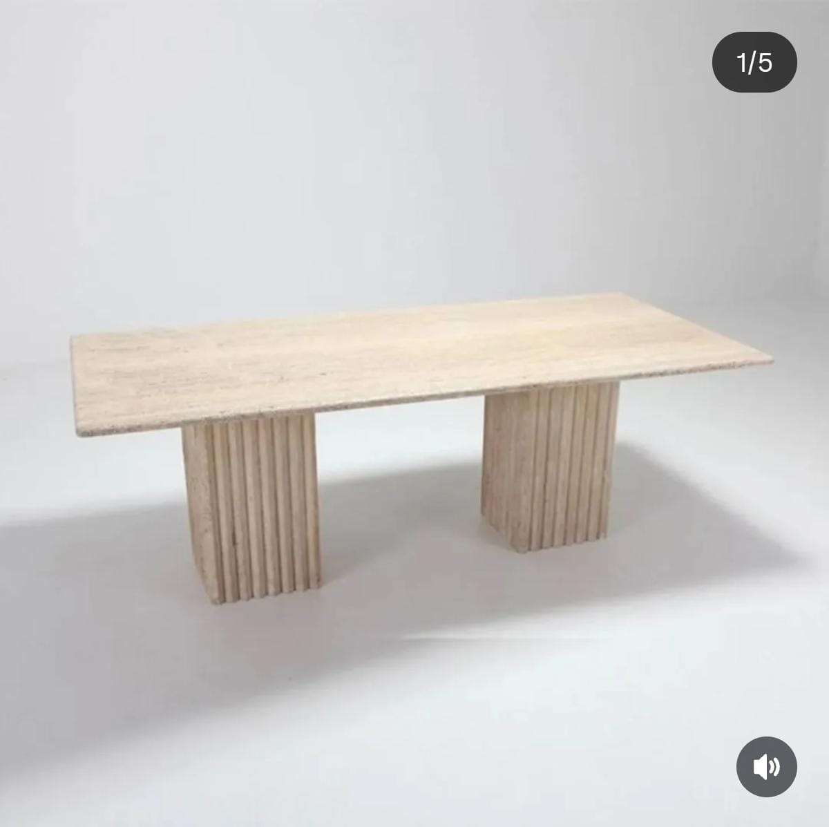 Table à manger ovale en travertin 180×90 cm – Élégance et style naturel