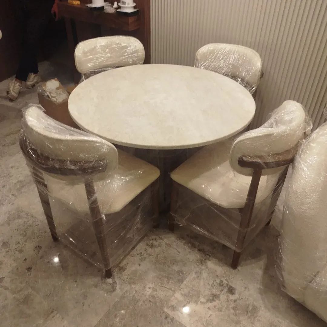 Table ronde en travertin 120×120