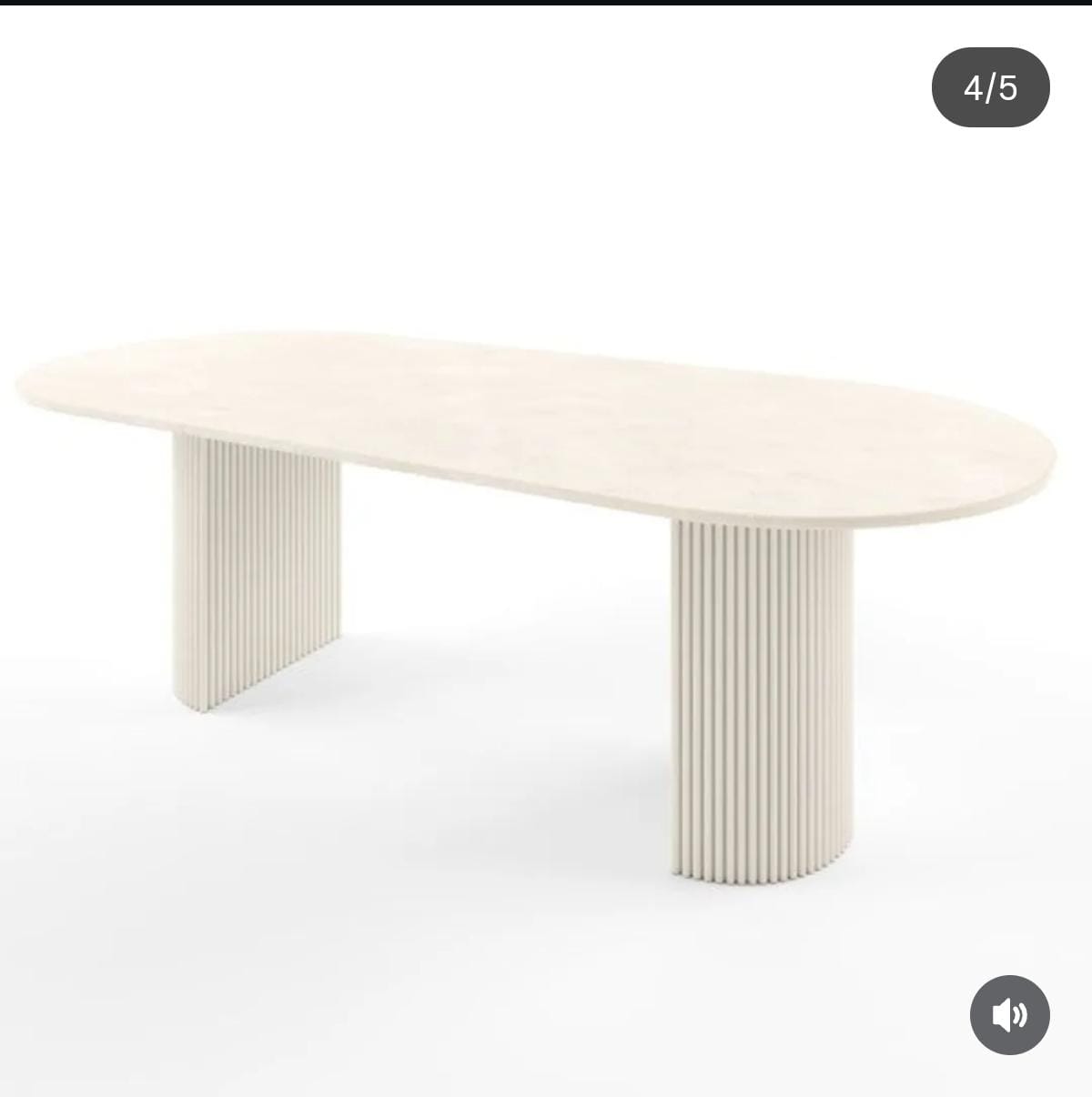 Table à manger ovale en travertin 180×90 cm – Élégance et style naturel