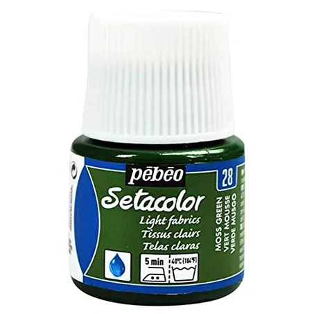 Peinture tissu setacolor Pebeo 45ml Vert mousse N°28