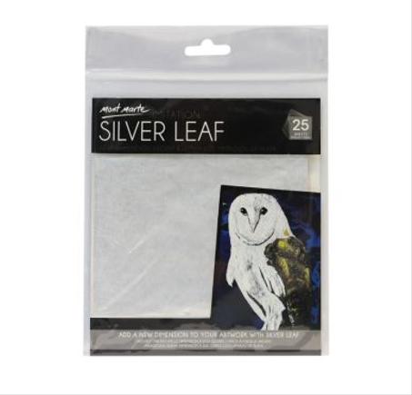 Feuille à dorer Mont Marte Argent 14x14 cm 25 pcs