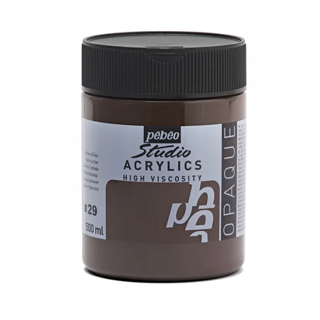 Peinture acrylique Pebeo 500ml Ombre brûlée N°29