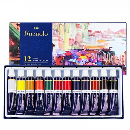 Set de 12 tubes aquarelles deli finenolo