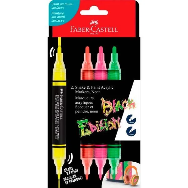4 Marqueurs acrylique Faber-Castell Neon