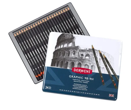 Crayons graphite Derwent 9B-9H 24 pcs