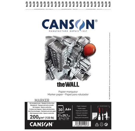 Bloc de 30 papiers A4 'Canson' The Wall 200 gr/m²