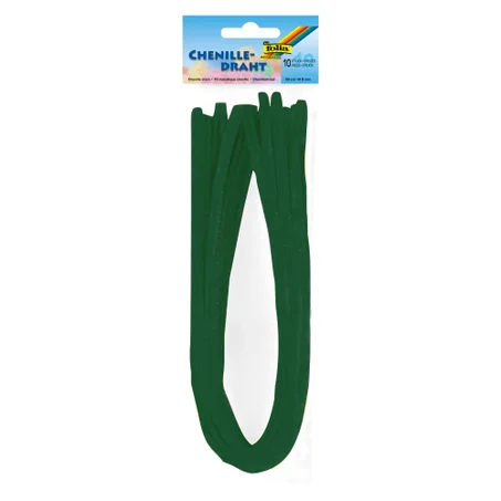 Pochette de 10 chenilles 50 cm X 8 mm Vert foncé Folia