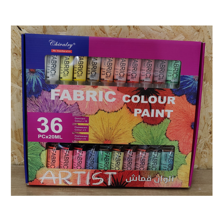 Pack de 36 couleurs pour tissu x20ml