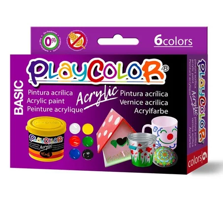 Peinture acrylique Playcolor 6 couleurs x 40ml