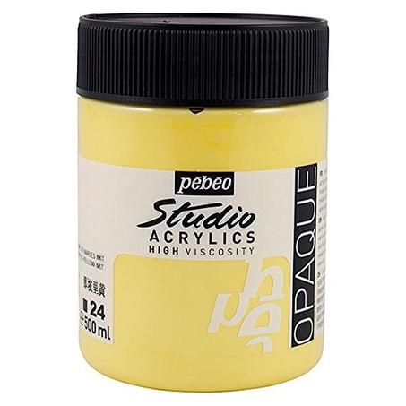 Peinture acrylique Pebeo 500ml Jaune de naples imit N°24