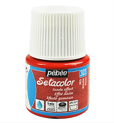 Peinture tissu setacolor Pebeo 45ml Rouge N°303