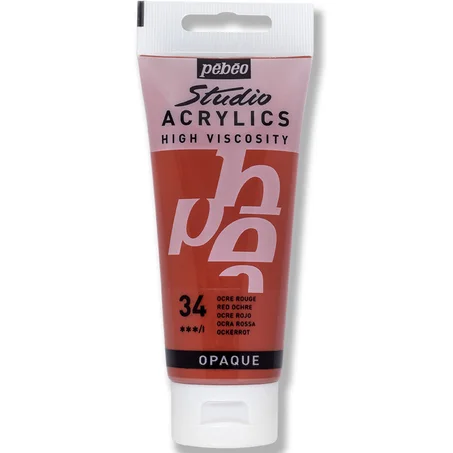 Peinture acrylique Pebeo 100ml Ocre rouge N°34