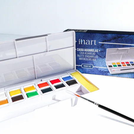 Palette aquarelle Inart 12 demi-godets