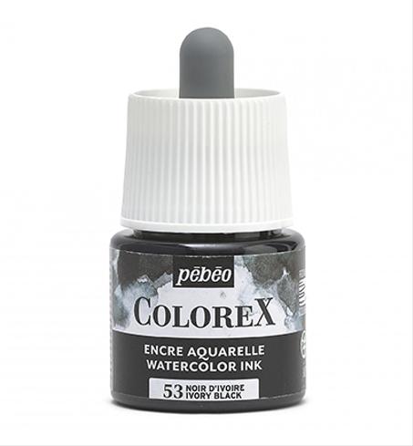 Encre aquarelle Colorex Pebeo 45ml Noir d'ivoire