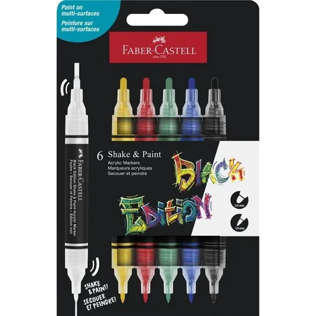 6 Marqueurs acrylique Faber-Castell Metallic