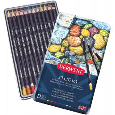 Boite métal de 12 crayons couleurs Derwent Studio