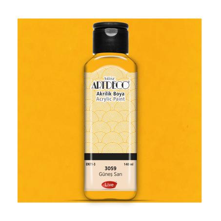 Peinture acrylique ARTDECO 140ml Jaune soleil 3059