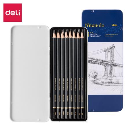 Set de 8 crayons graphite deli finenolo