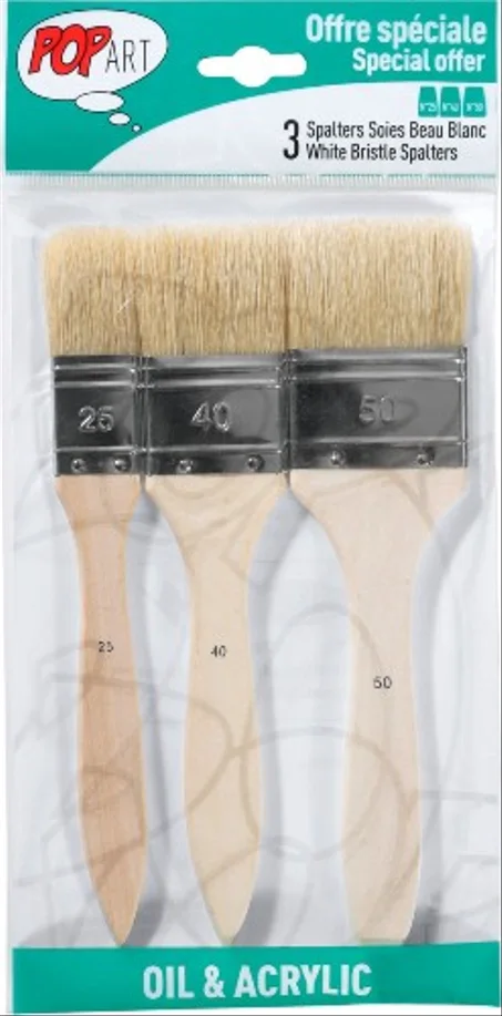 Set de 3 Spalters soies beau blanc Pebeo