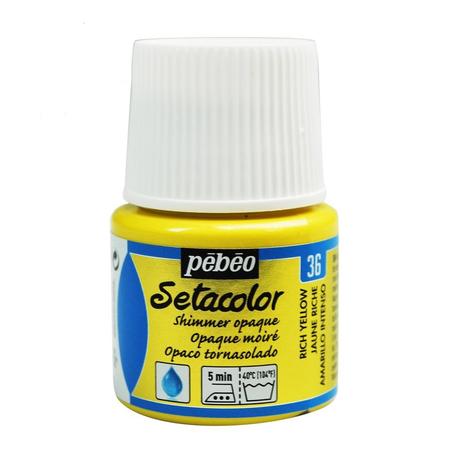 Peinture tissu setacolor Pebeo 45ml Jaune riche N°36