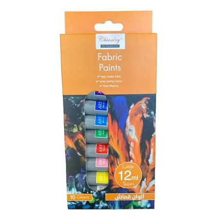 Set de 10 tubes de peinture tissu x12ml