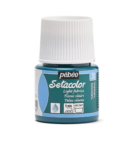 Peinture tissu setacolor Pebeo 45ml Turquoise N°30