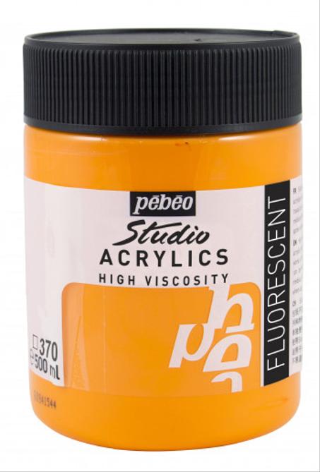 Peinture acrylique Pebeo 500ml Bleu Orange fluorescent N°370