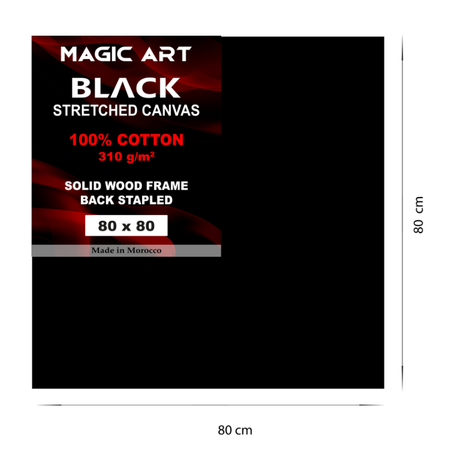 Toile Magic Art Black 80x80 cm