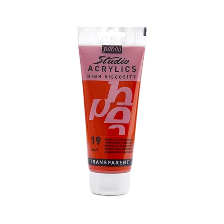 Peinture acrylique Pebeo 100ml Vermillon transparent N°19