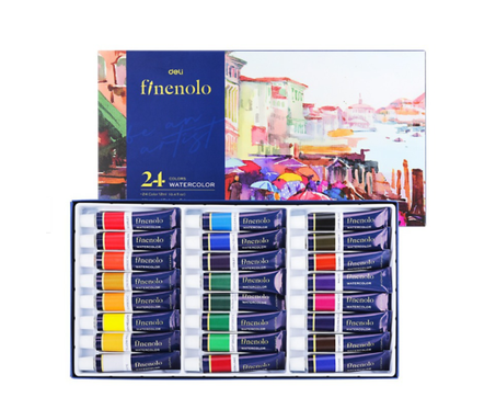 Set de 24 tubes aquarelles deli finenolo
