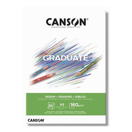 Bloc Canson Graduate A5 Dessin 30F 160g