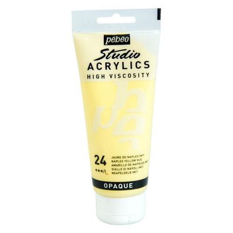 Peinture acrylique Pebeo 100ml Jaune de naples imit N°24