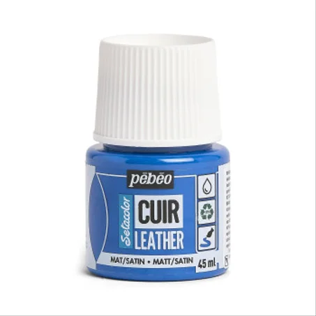 Peinture cuir Pebeo 45ml Bleu océan